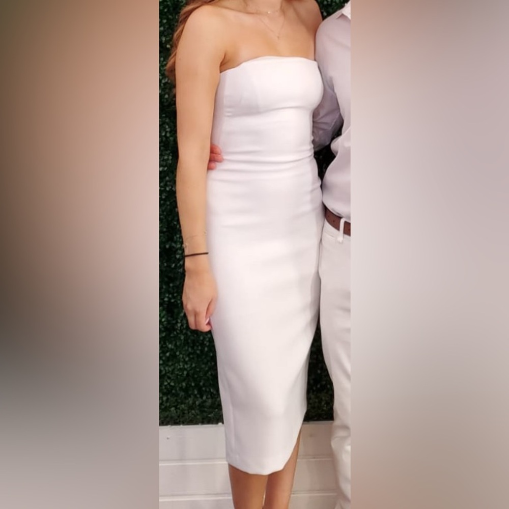 Aritzia Babaton white strapless bodycon dress